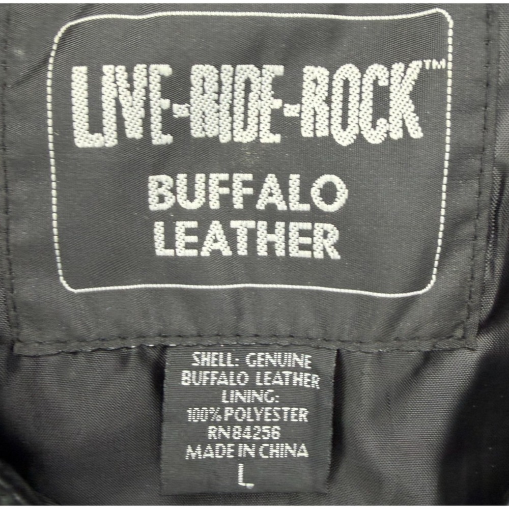Live Ride Rock Women's Buffalo Leather Motorcycle Vest Sz‎ L Black Rose - Picture 4 of 8
